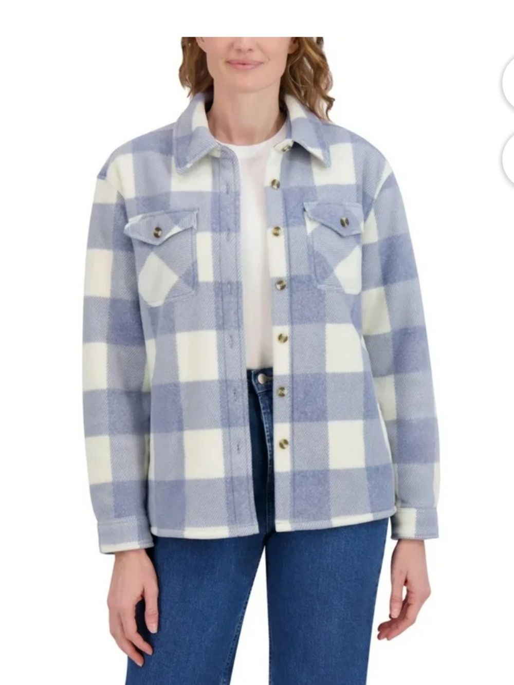 NWT Sage Collective Women's Plush Shirt Jacket Blue XXL